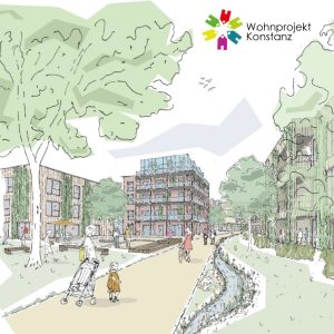 Bauvorhaben "Am Horn" in Konstanz // Skizze von Eble Messerschmidt & Partner // Wohnprojekt Konstanz eG